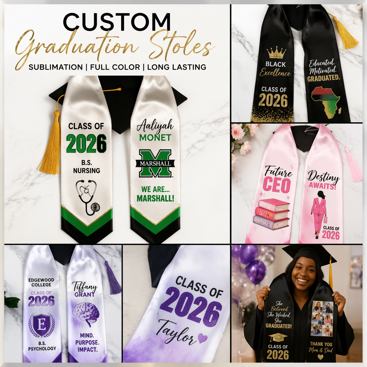 Custom Graduation Stoles