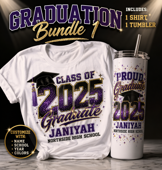Graduation Bundle 1- Tumbler and Shirt Package