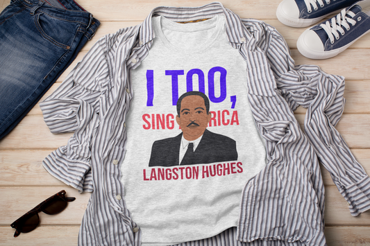 Langston Hughes "I Too" Heather Gray Unisex T-Shirts