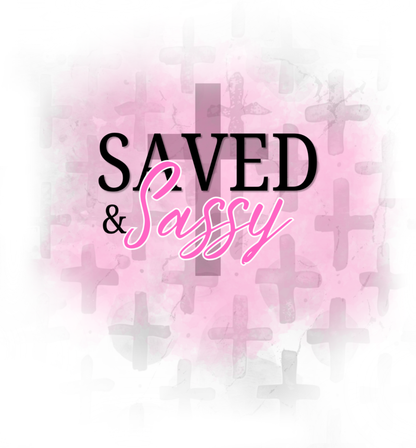 Saved & Sassy Tee – Soft Pink Cross Edition